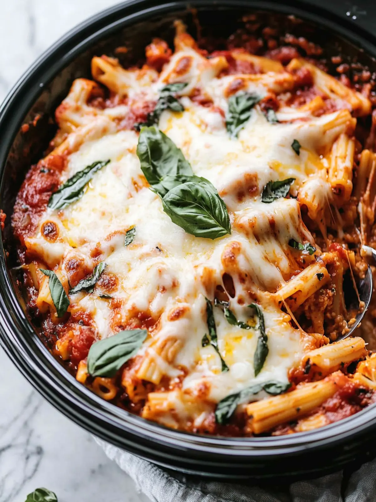 Crock Pot Baked Ziti