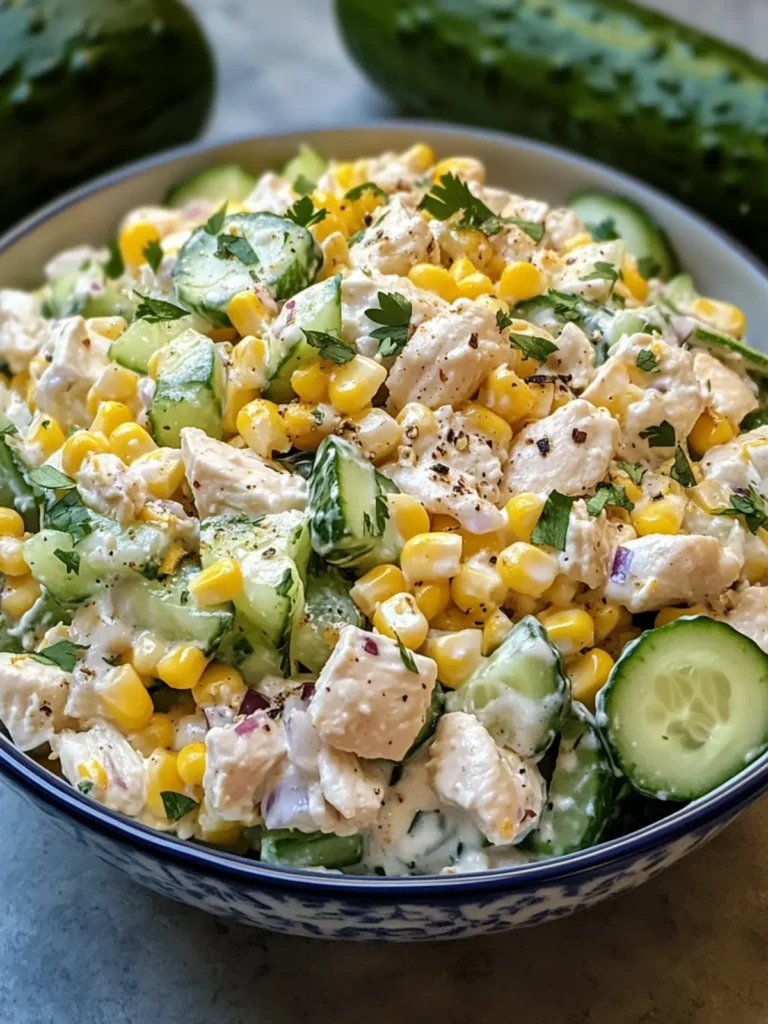 Street Corn Creamy Cucumber Chicken Salad