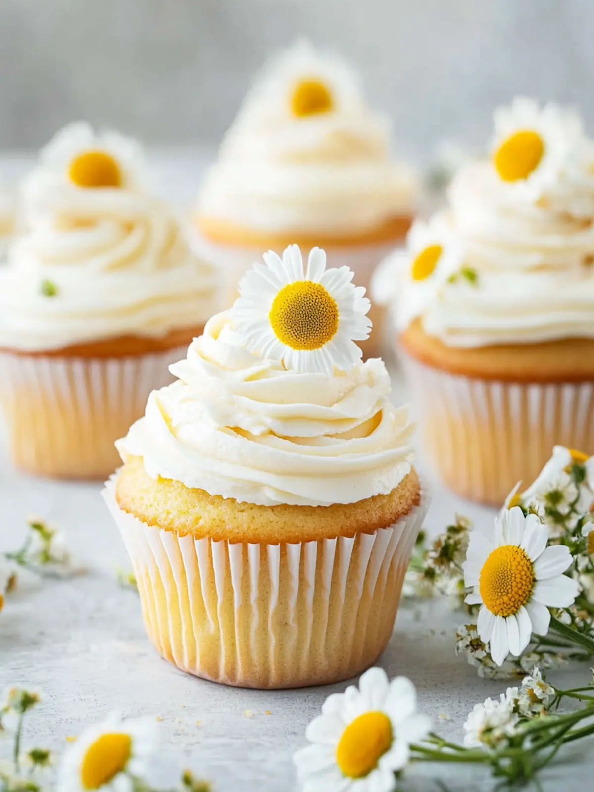 Chamomile Cupcakes with Honey Buttercream Frosting