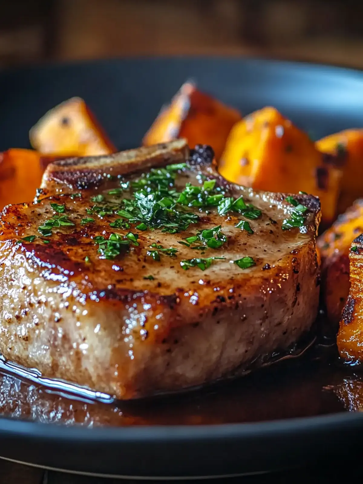 Maple Dijon Pork Chops with Sweet Potatoes