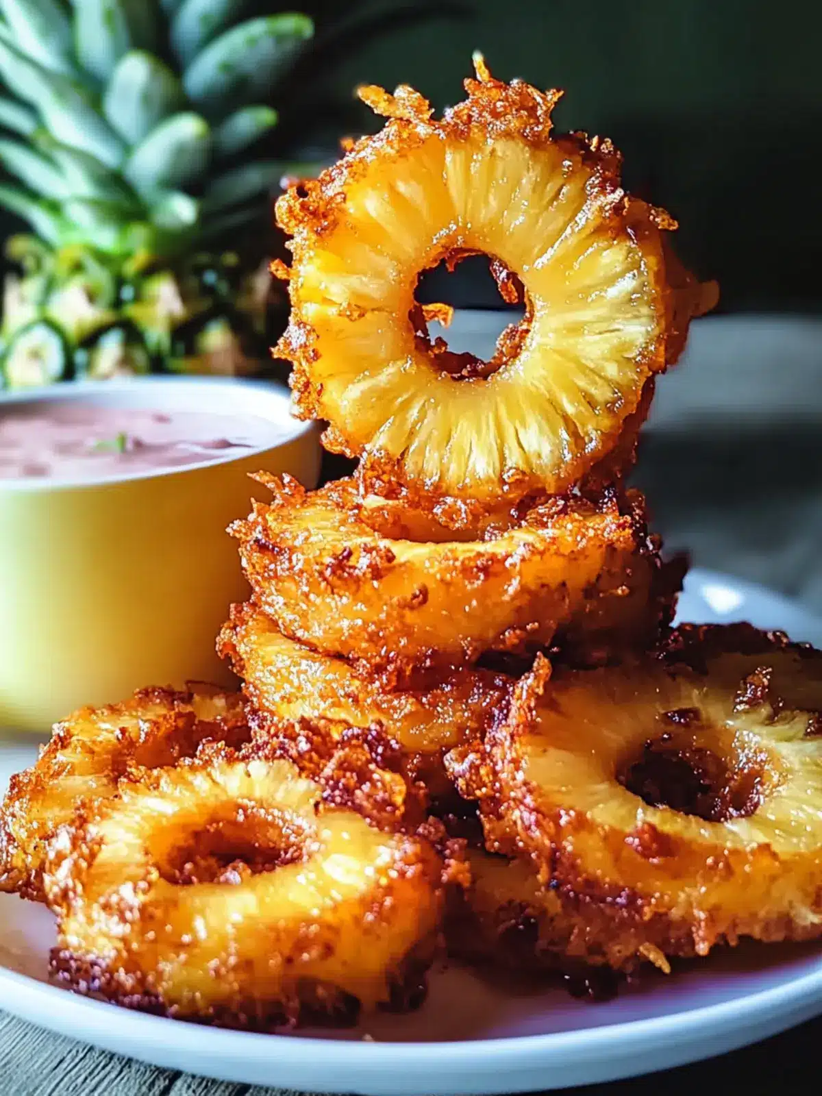 Rum-Soaked Fried Pineapple