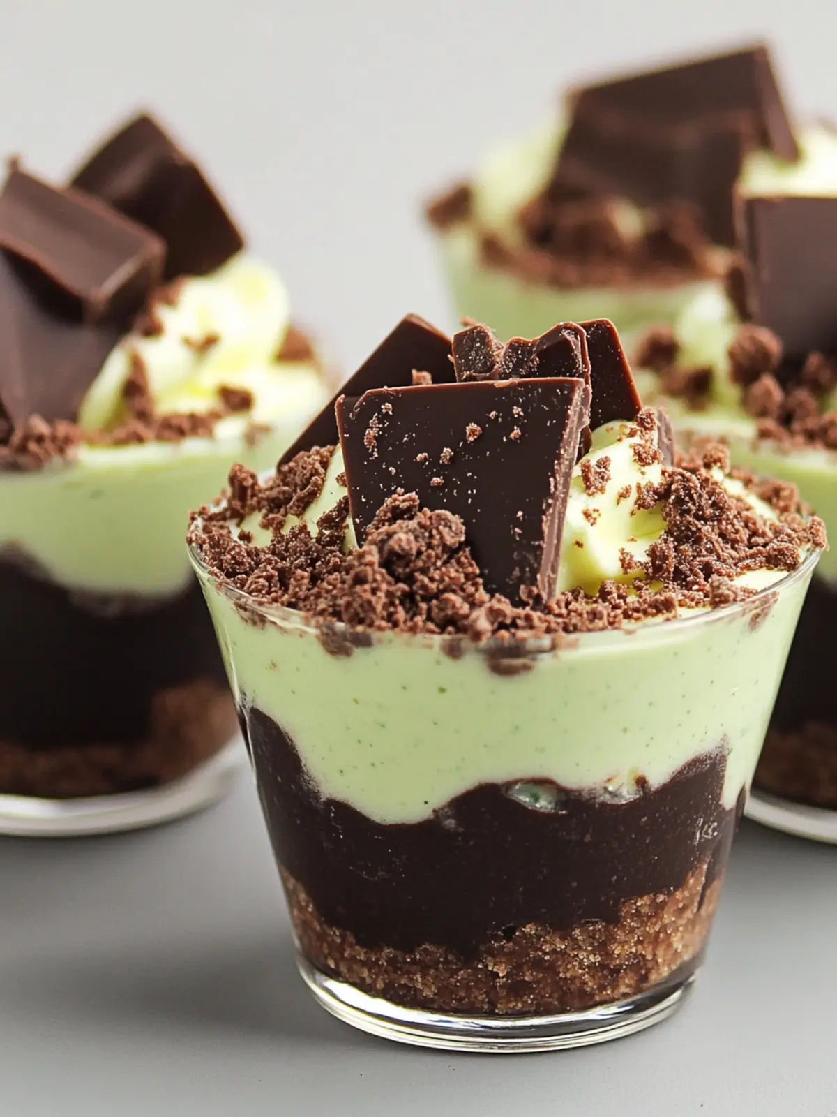 Mint Chocolate Cheesecake Cups