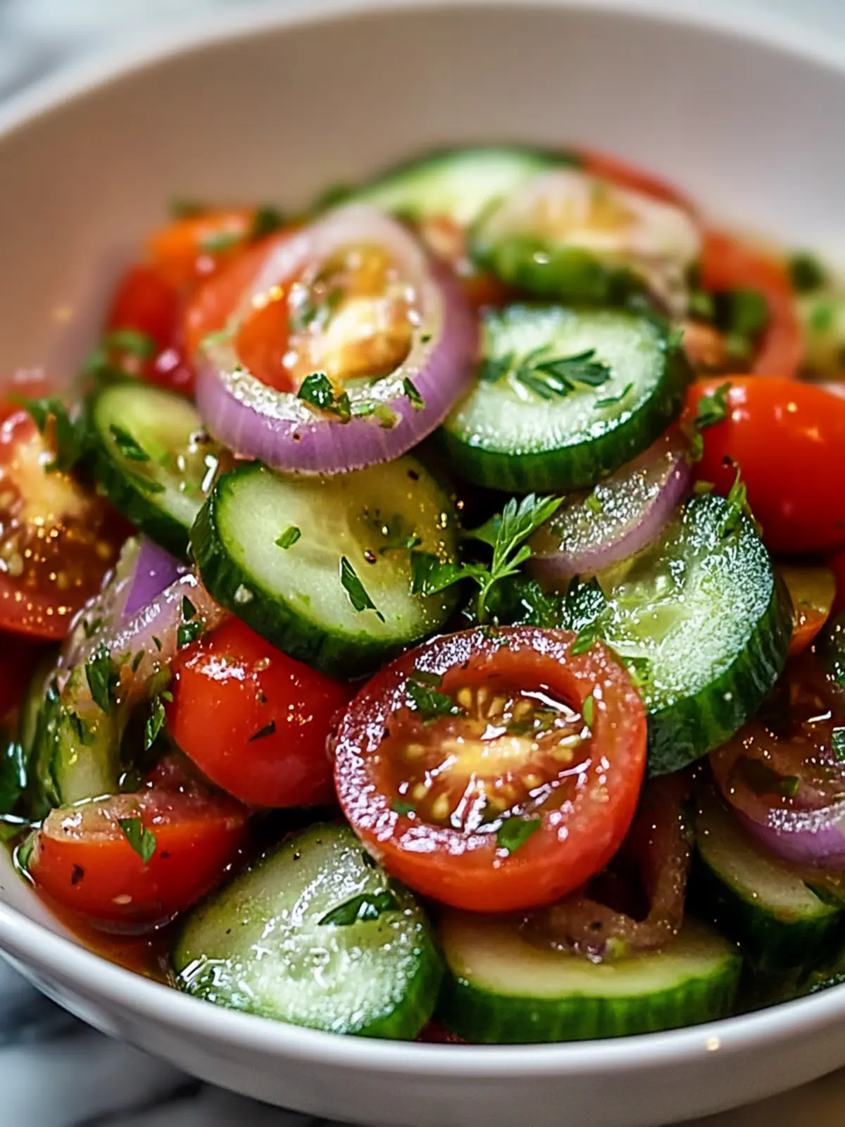 Marinated Cucumbers, Onions, and Tomatoes