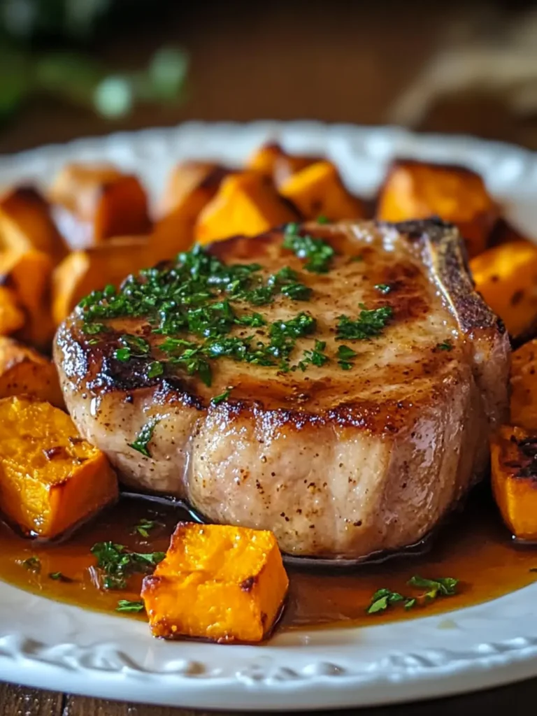 Maple Dijon Pork Chops with Sweet Potatoes