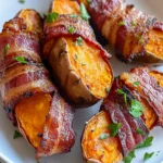 Air Fryer Low Carb Bacon Wrapped Sweet Potatoes