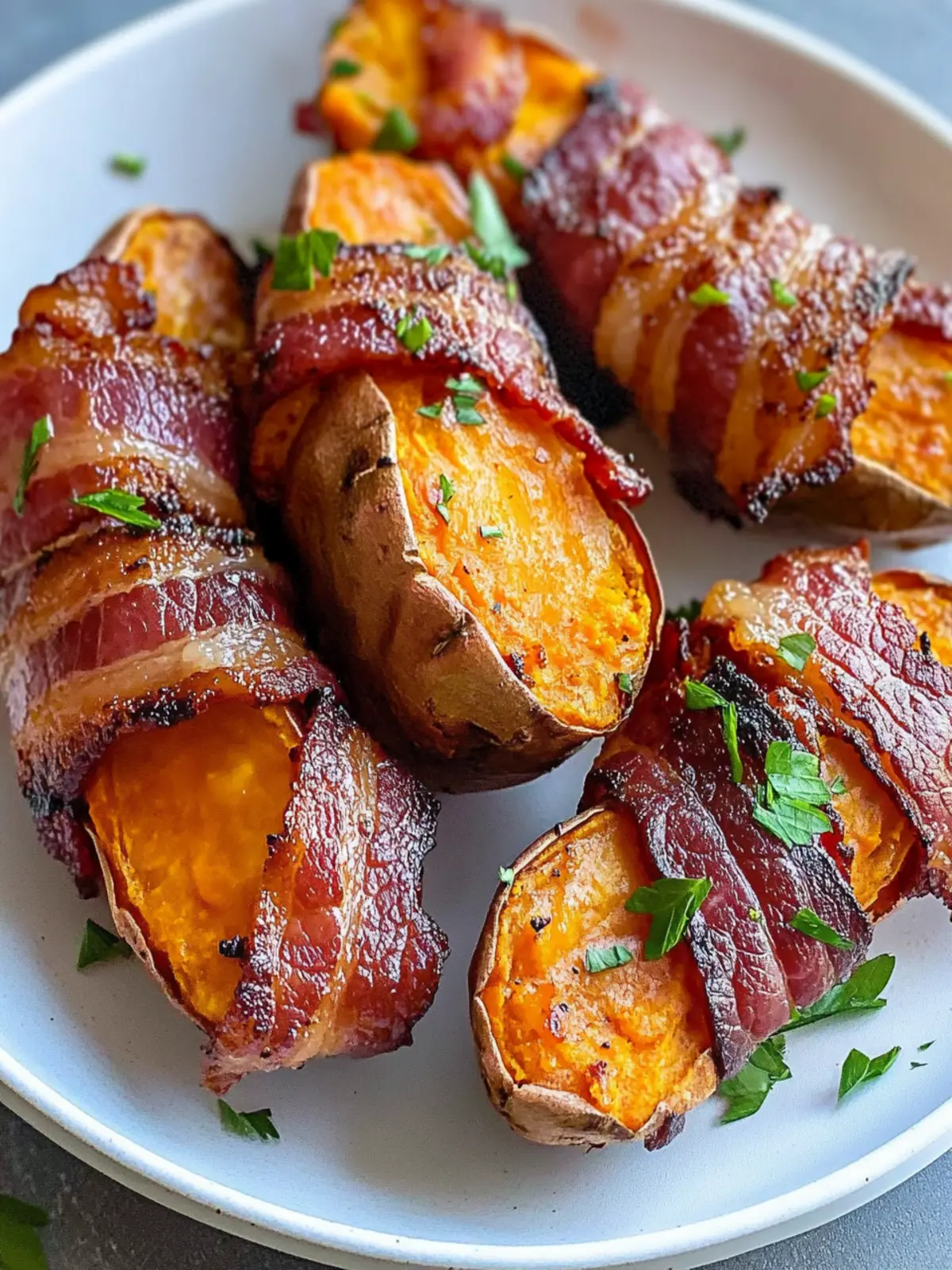 Air Fryer Low Carb Bacon Wrapped Sweet Potatoes