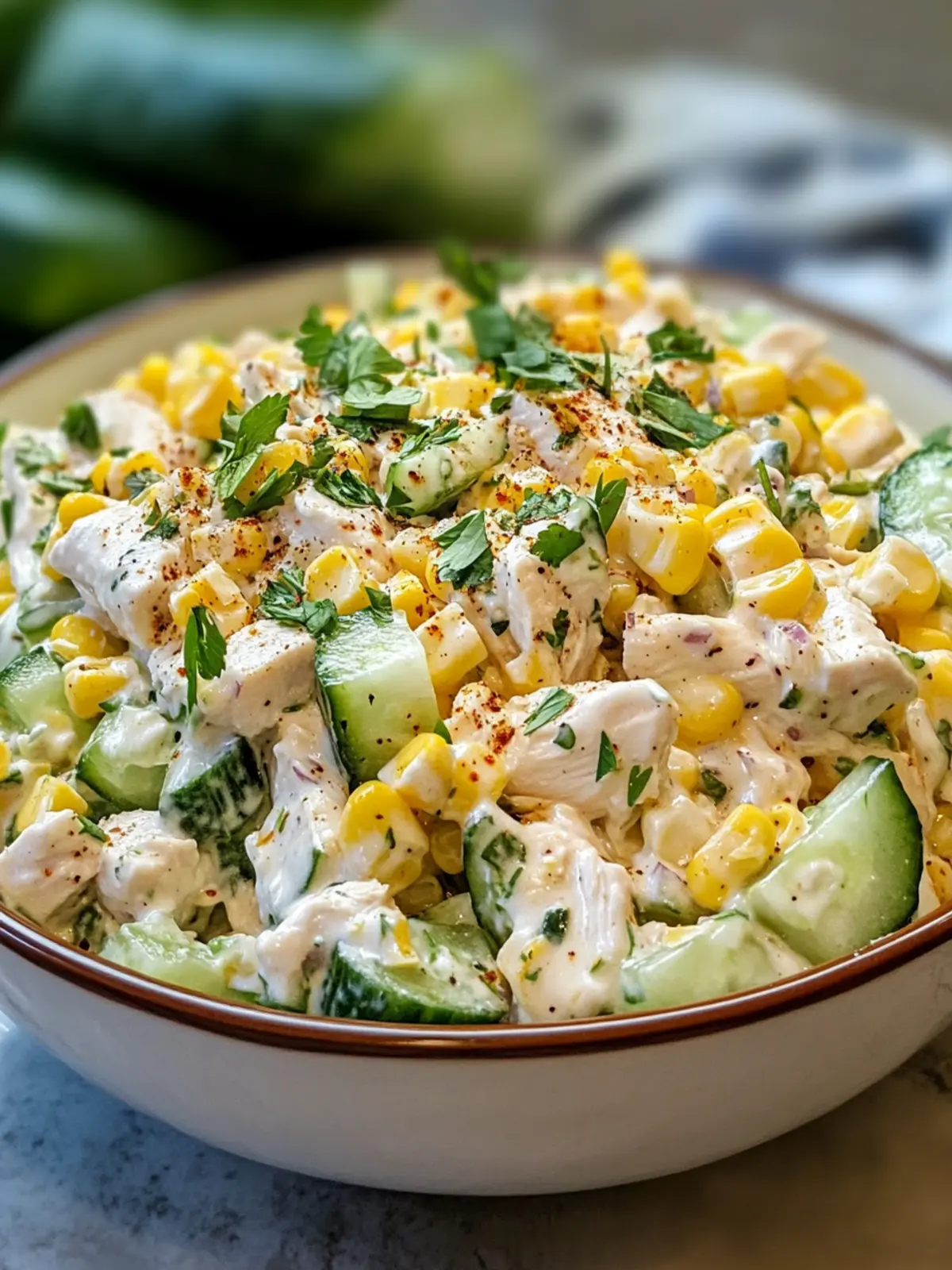 Unlock Flavor with Street Corn Creamy Cucumber Chicken Salad 4 Street Corn Creamy Cucumber Chicken Salad