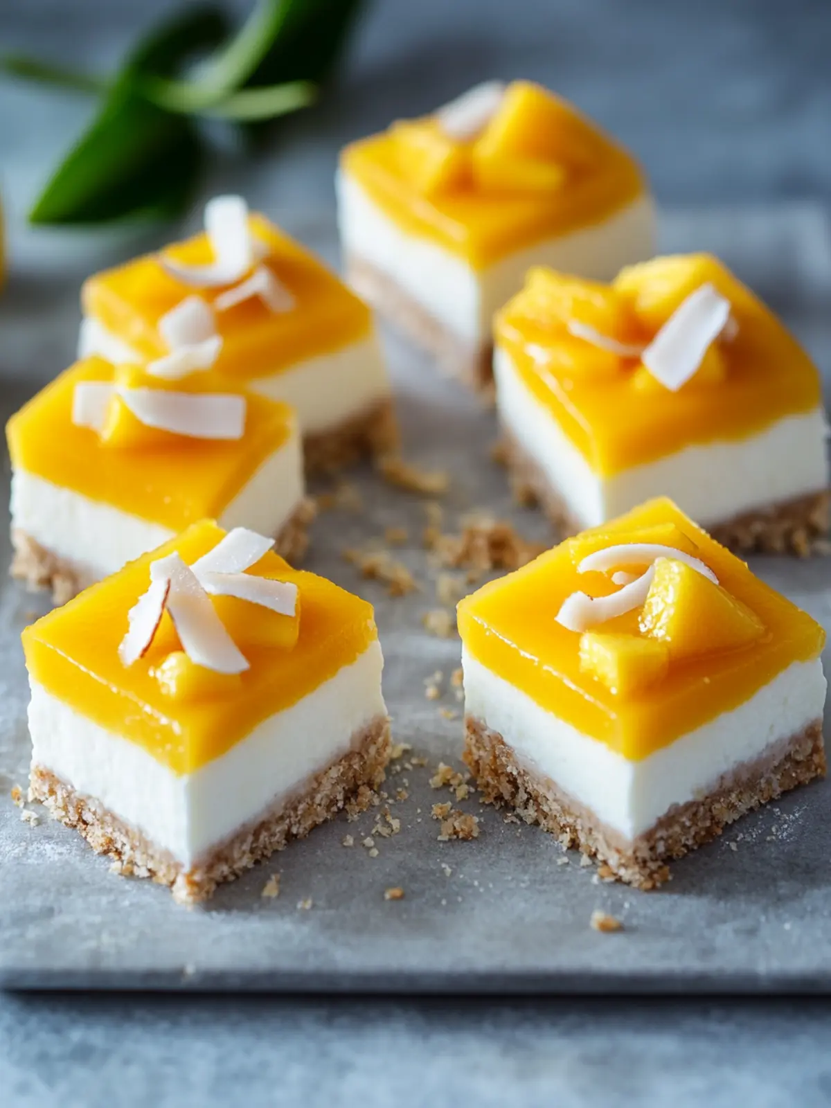 Delicious No Bake Coconut Mango Cheesecake Bars You’ll Love 4 No Bake Coconut Mango Cheesecake Bars