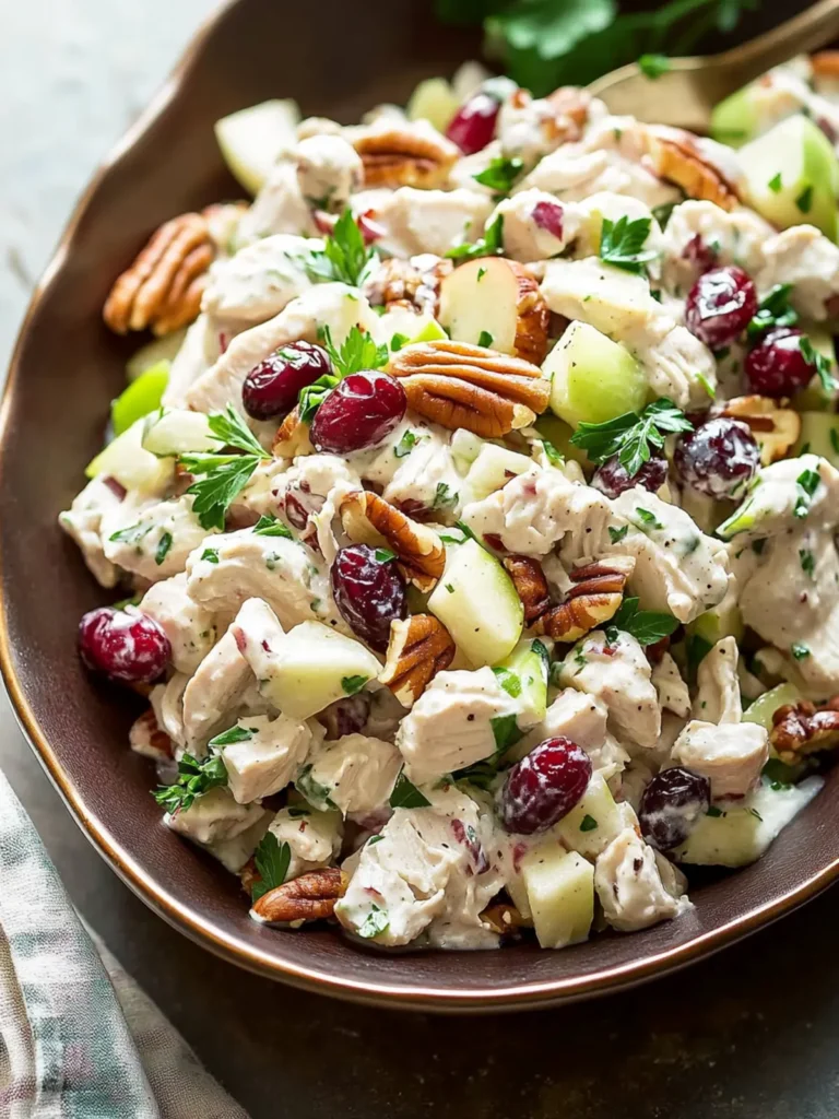 Creamy Chicken Salad with Apple, Cranberries, and Pecans Recipe