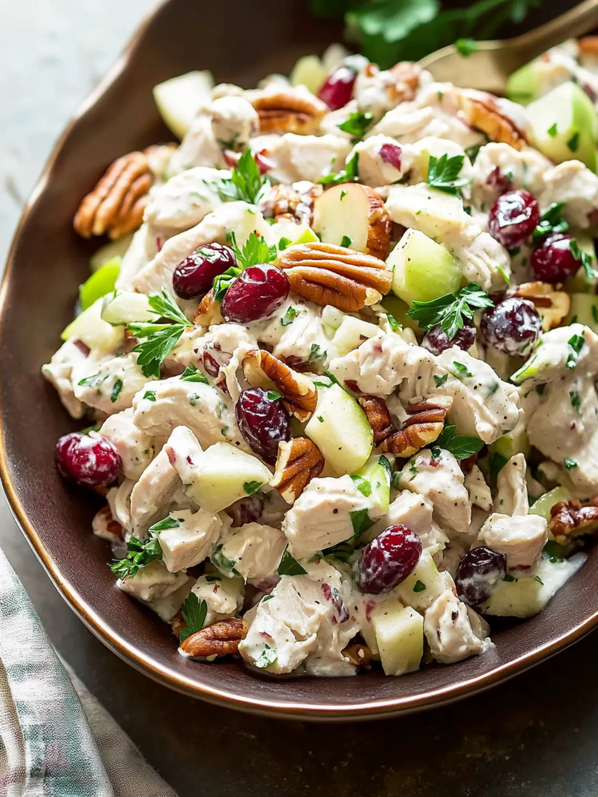 Creamy Chicken Salad with Apple, Cranberries, and Pecans Recipe
