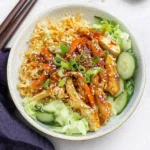chicken egg roll in a bowl