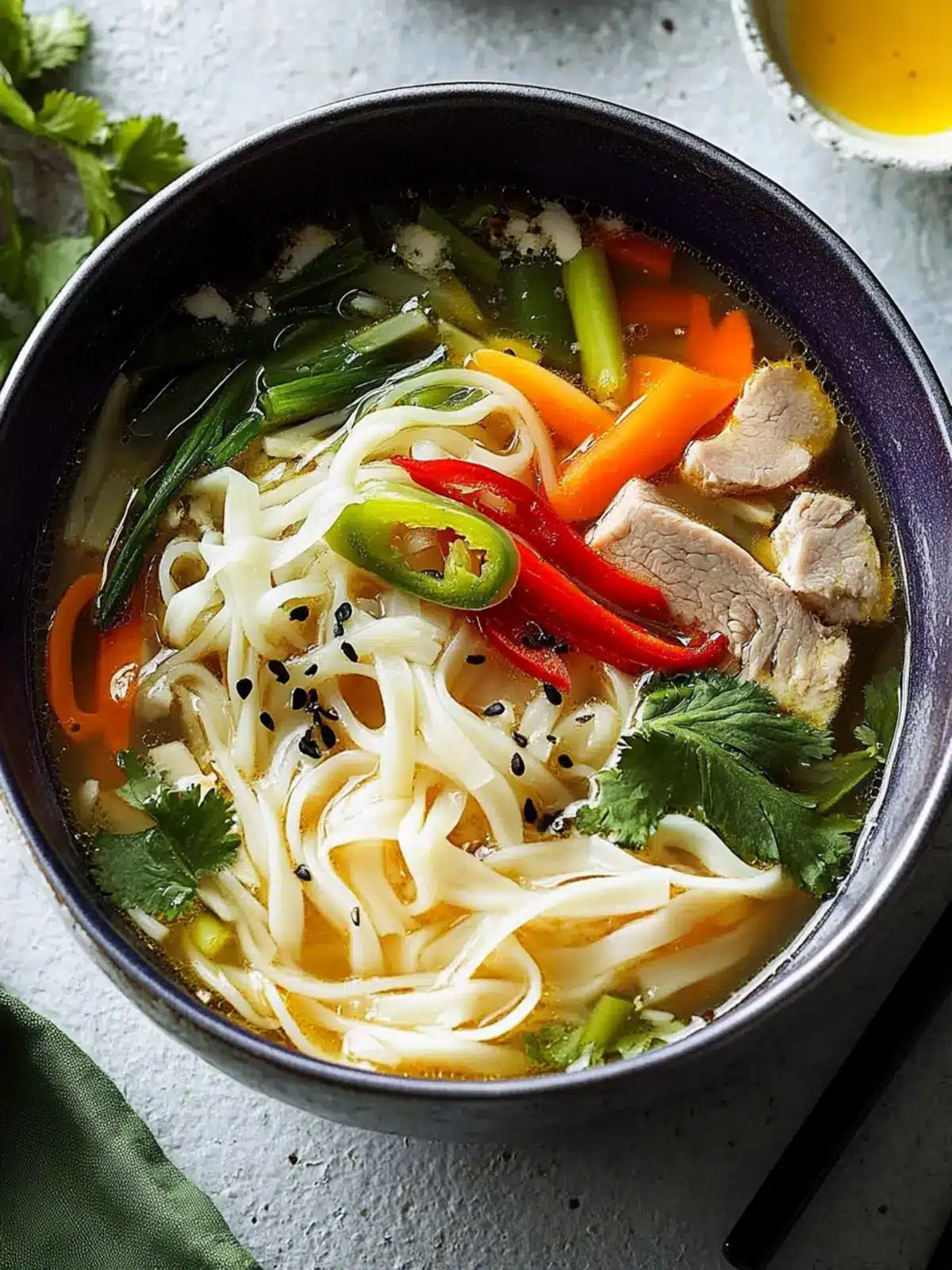Asian Long Noodle Soup