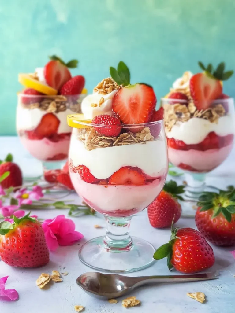 Strawberry Yogurt Easter Parfaits