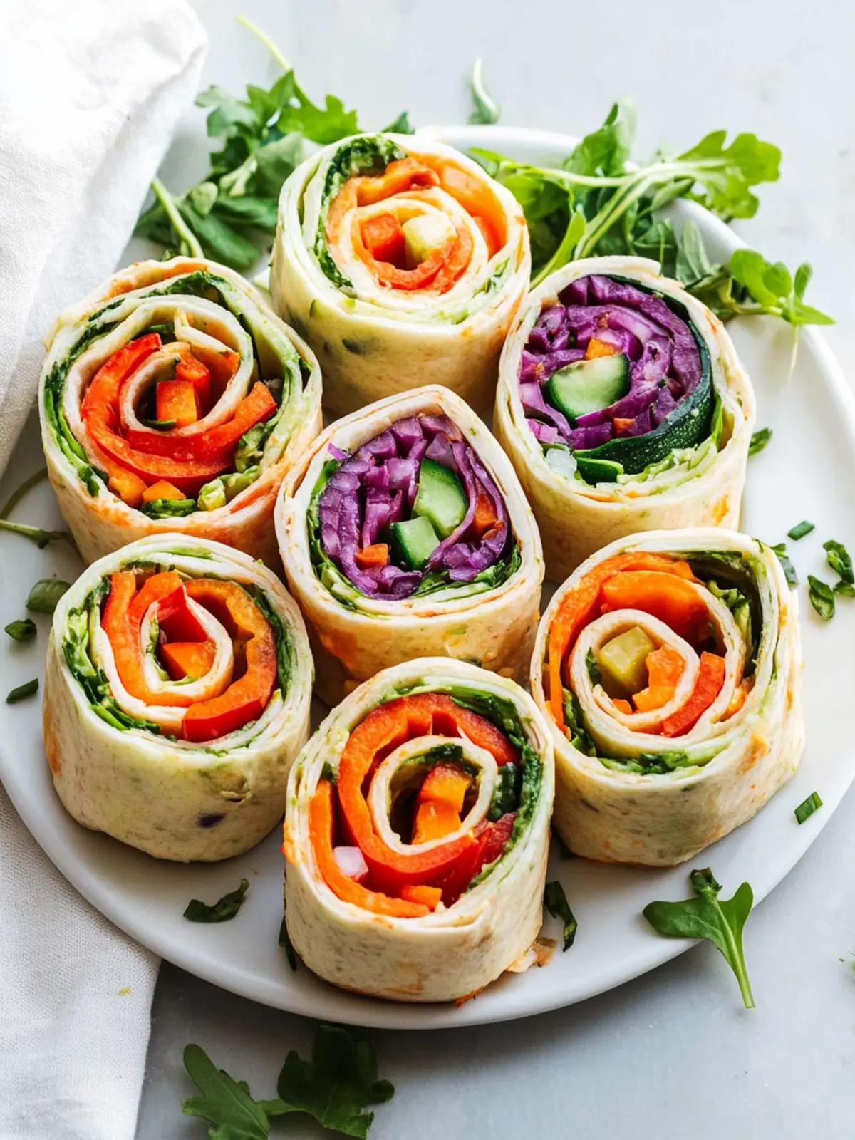 Rainbow Veggie Pinwheels That Brighten Your Lunch Hour 4 Rainbow Veggie Pinwheels