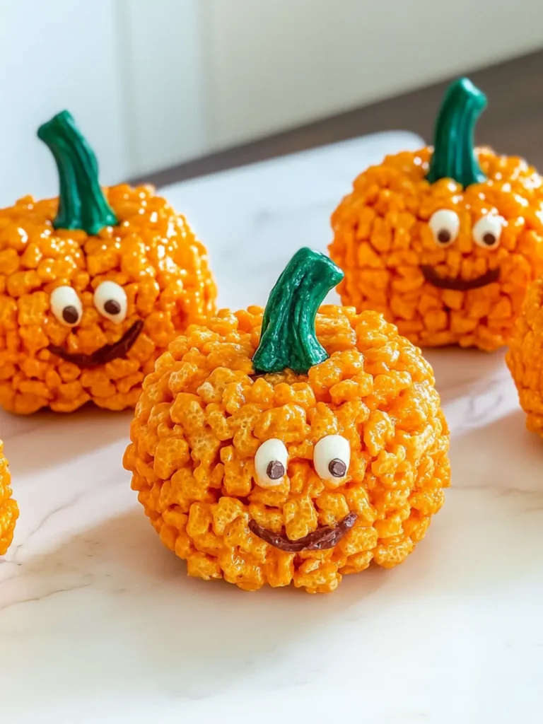 Rice Krispy Treat Pumpkins