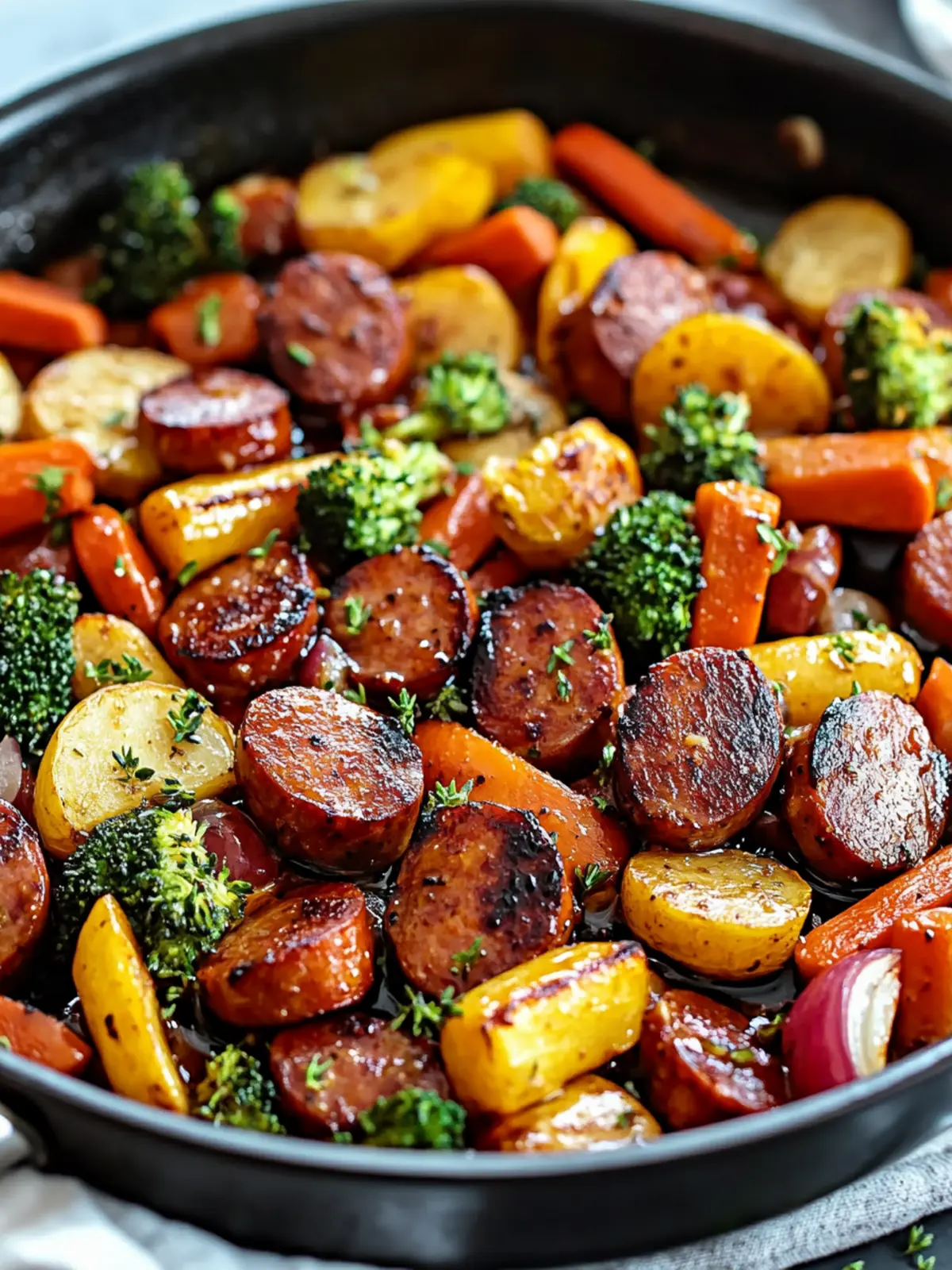 One-Pan Honey Garlic Kielbasa & Veggies