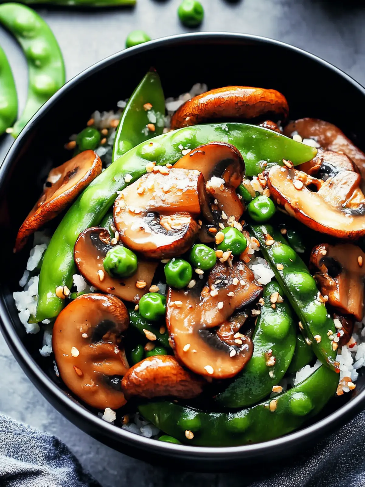 Snow peas mushroom stir fry