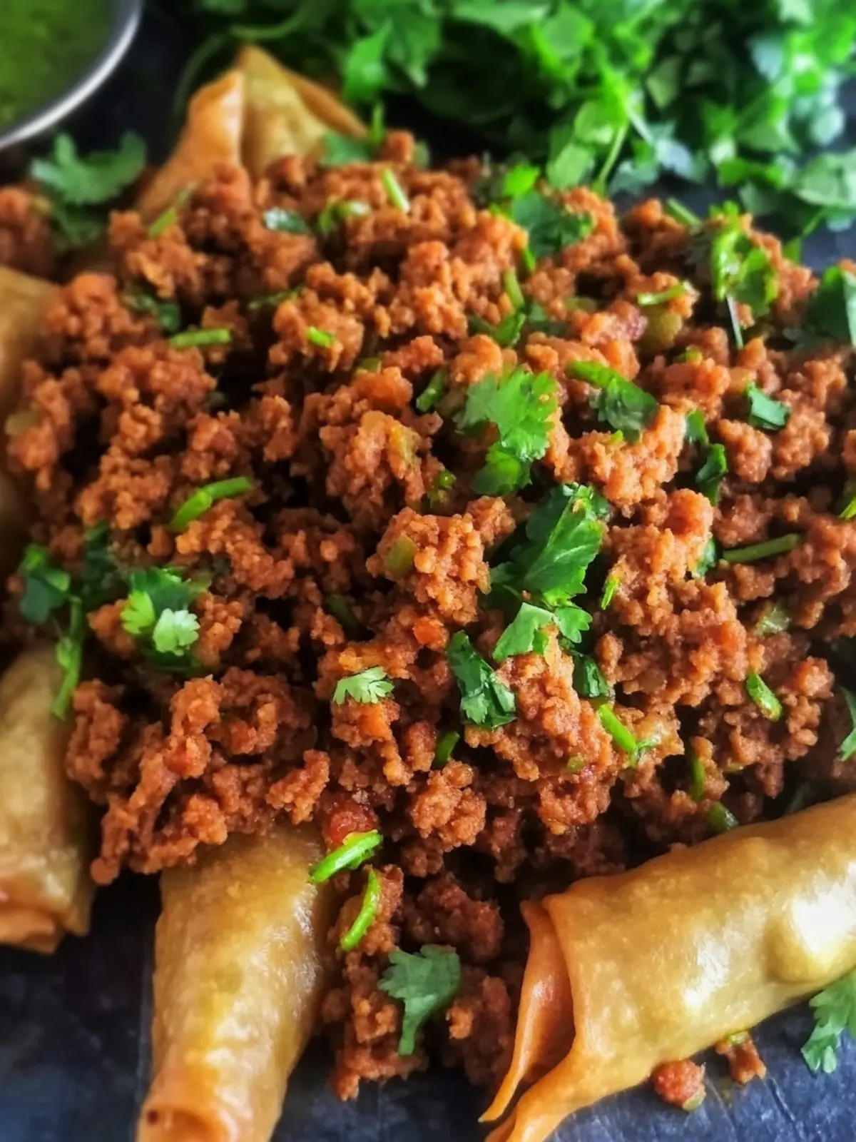 Keema/Minced Lamb Filling for Samosas, Spring Rolls, Parathas etc