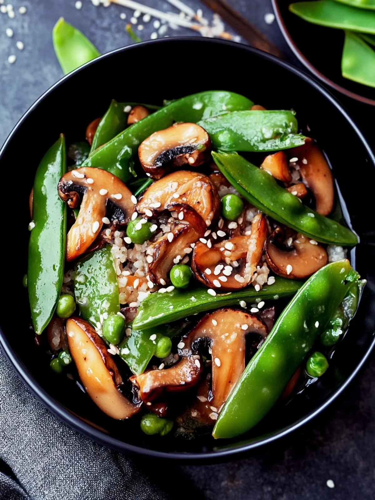 Snow peas mushroom stir fry