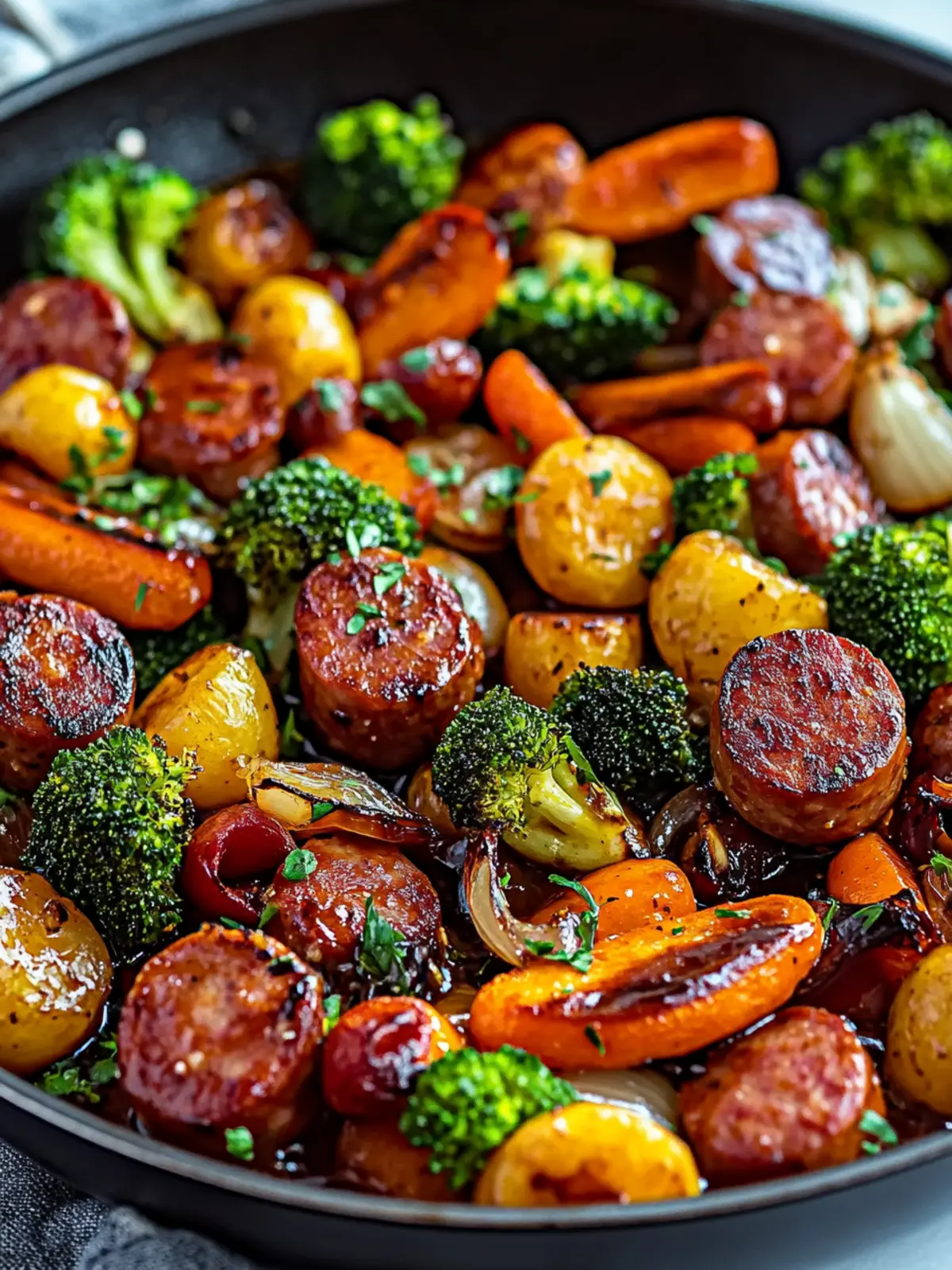 One-Pan Honey Garlic Kielbasa & Veggies