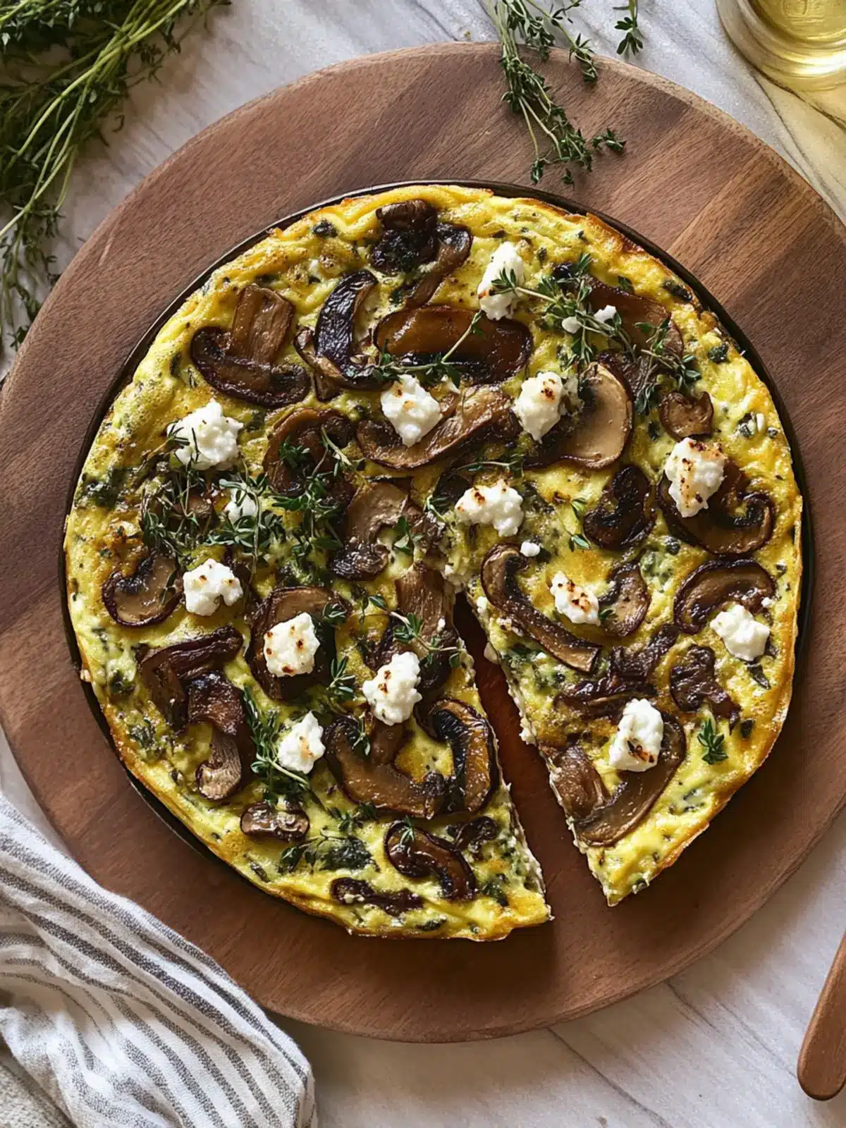 Mixed Mushroom Frittata With Goat Cheese & Herbs