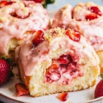 Strawberry Sweet Rolls with Strawberry Cream Cheese Frosting