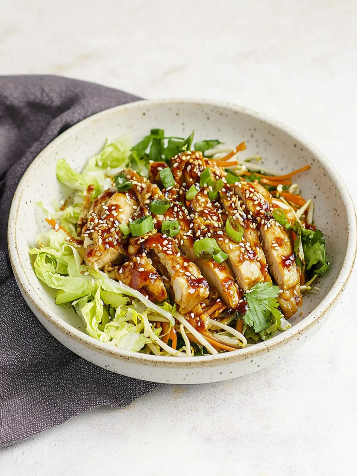 chicken egg roll in a bowl
