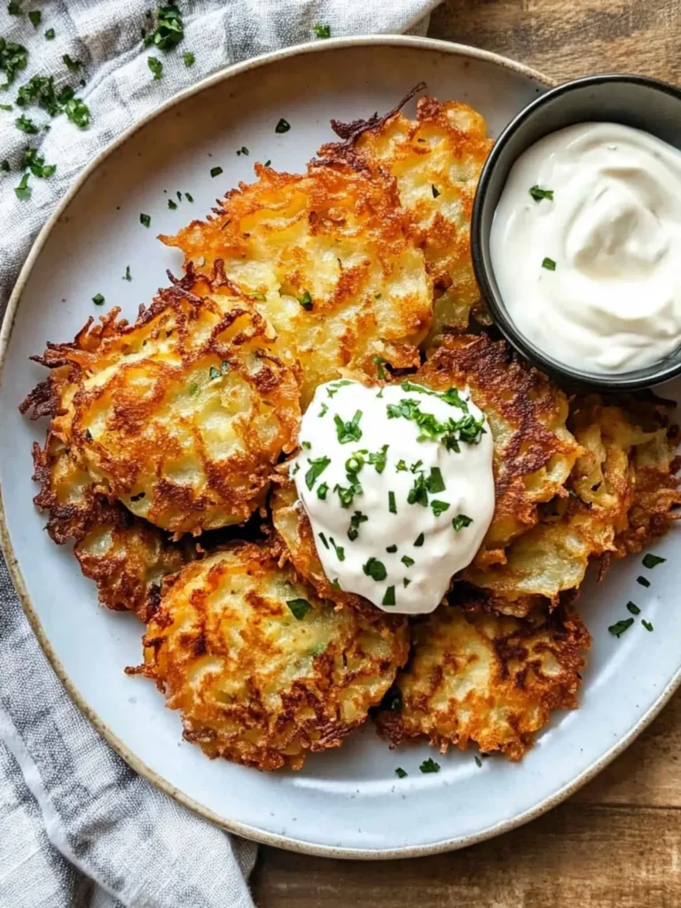 Light & Crispy Potato Latkes!