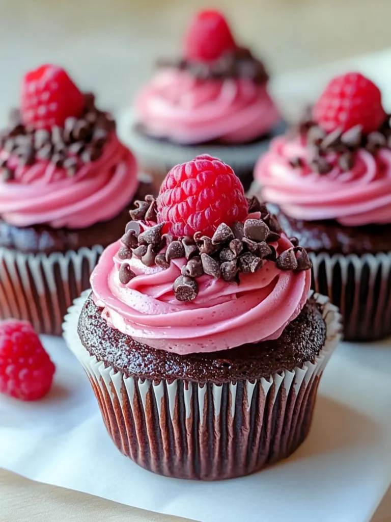 Raspberry Chocolate Lava Cupcakes