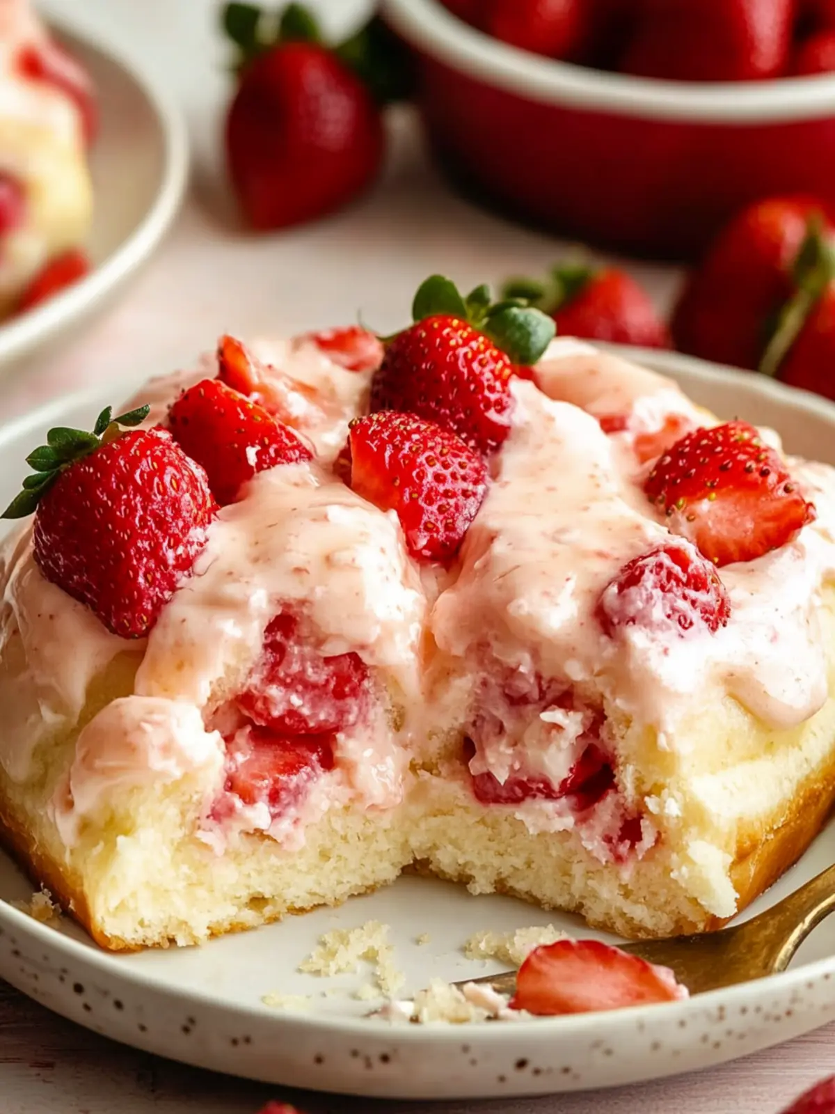Strawberry Sweet Rolls with Strawberry Cream Cheese Frosting