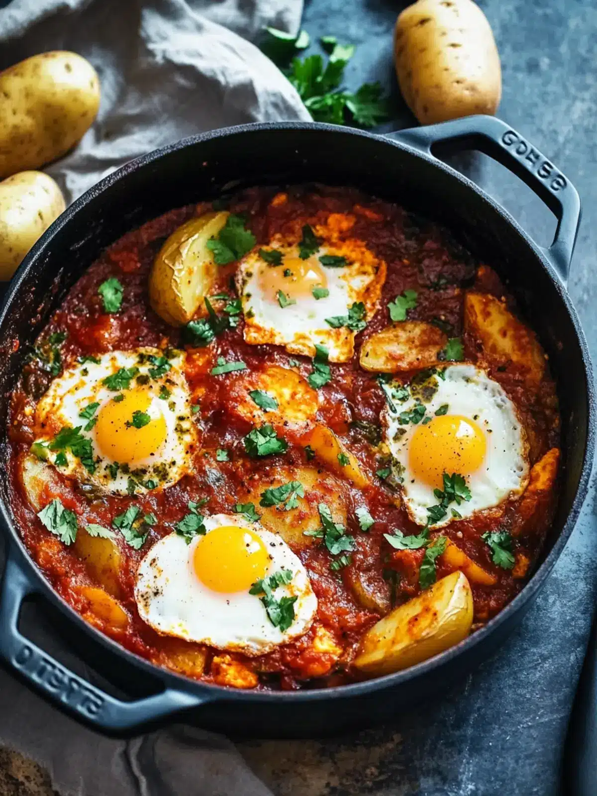 One-Pot Spicy Eggs and Potatoes