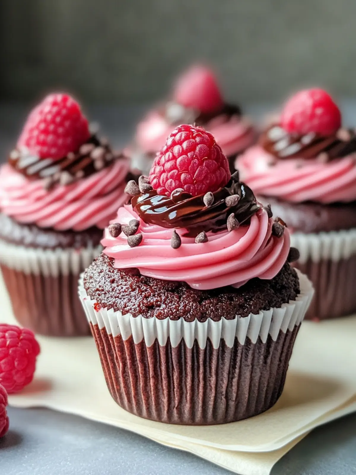 Raspberry Chocolate Lava Cupcakes