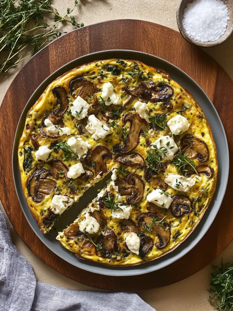 Mixed Mushroom Frittata With Goat Cheese & Herbs
