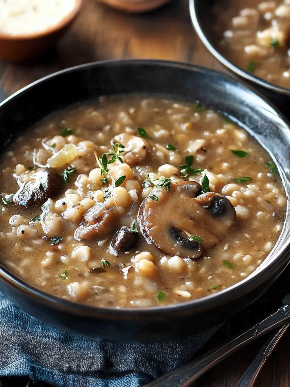 Deb’s Mushroom & Barley Soup