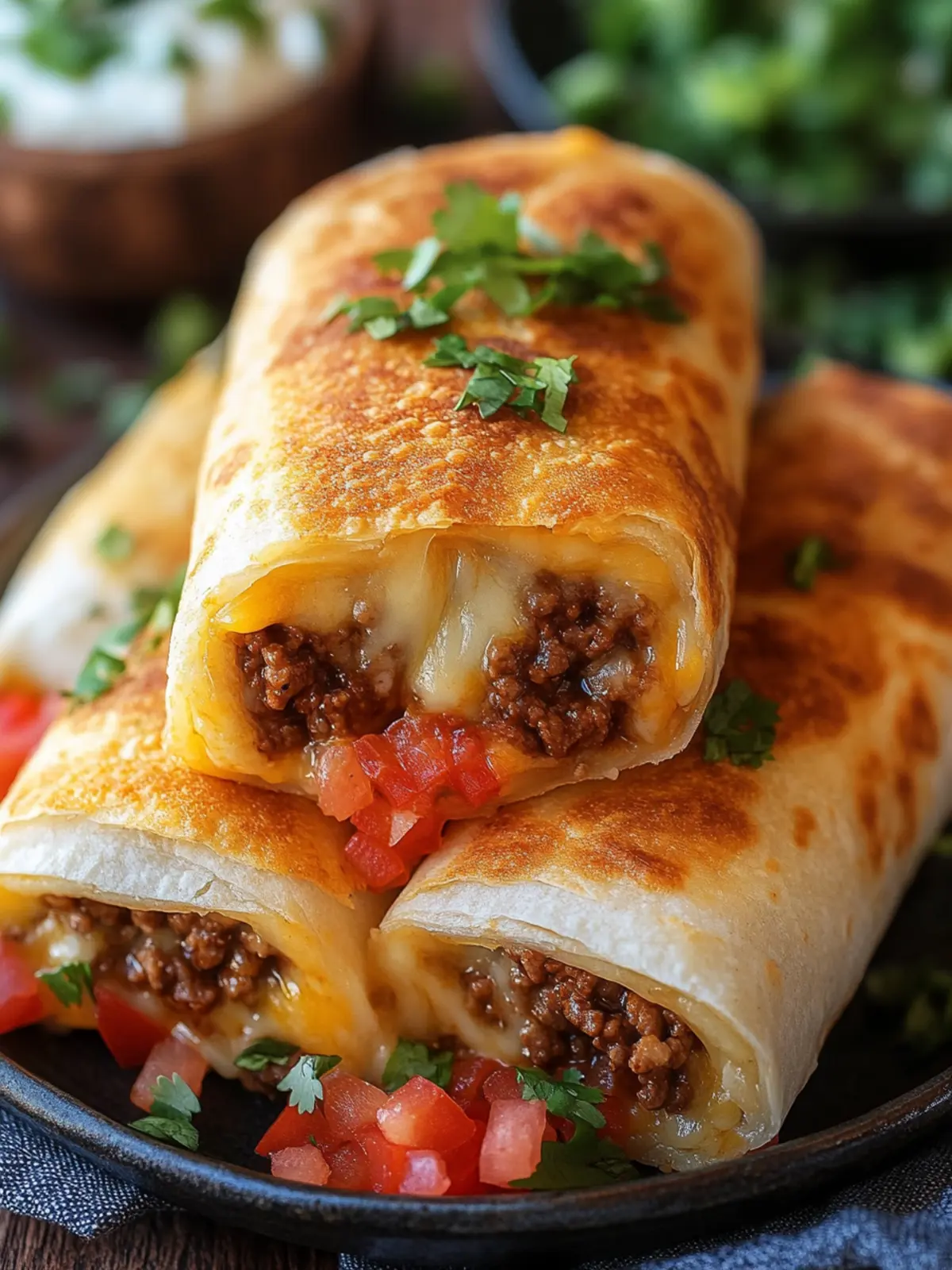 Beef and Cheese Chimichangas Recipe