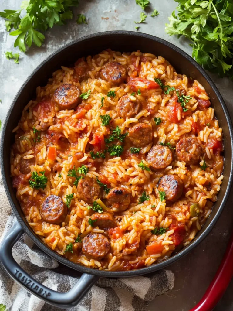 One Pot Italian Sausage and Rice