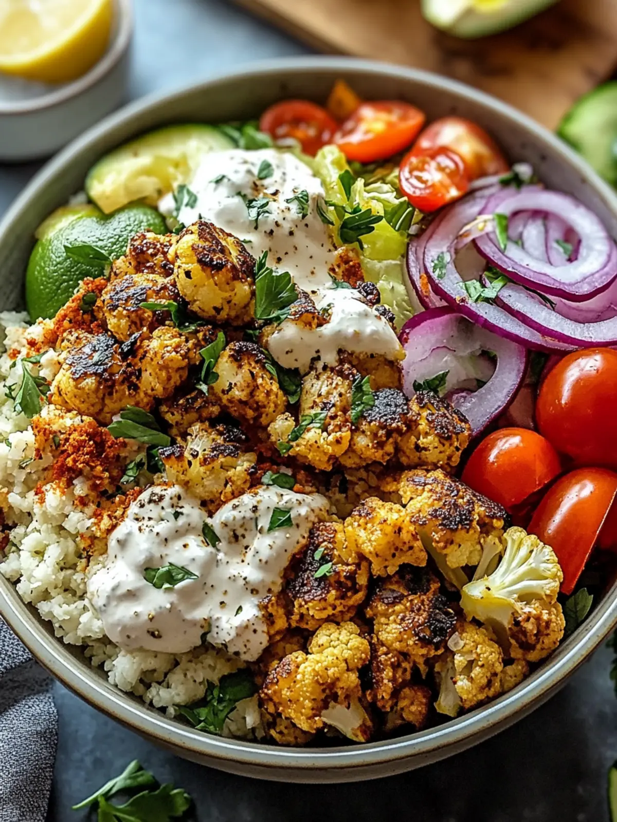 Cauliflower Shawarma Bowl (Easy Sheet Pan Dinner)