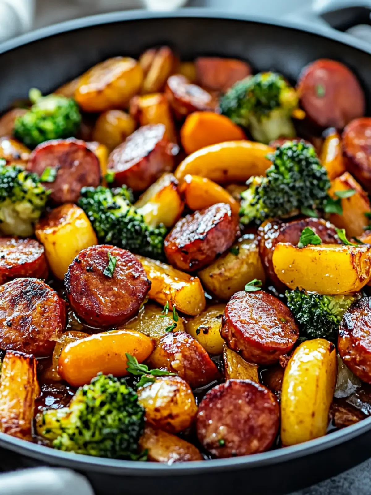 One-Pan Honey Garlic Kielbasa & Veggies