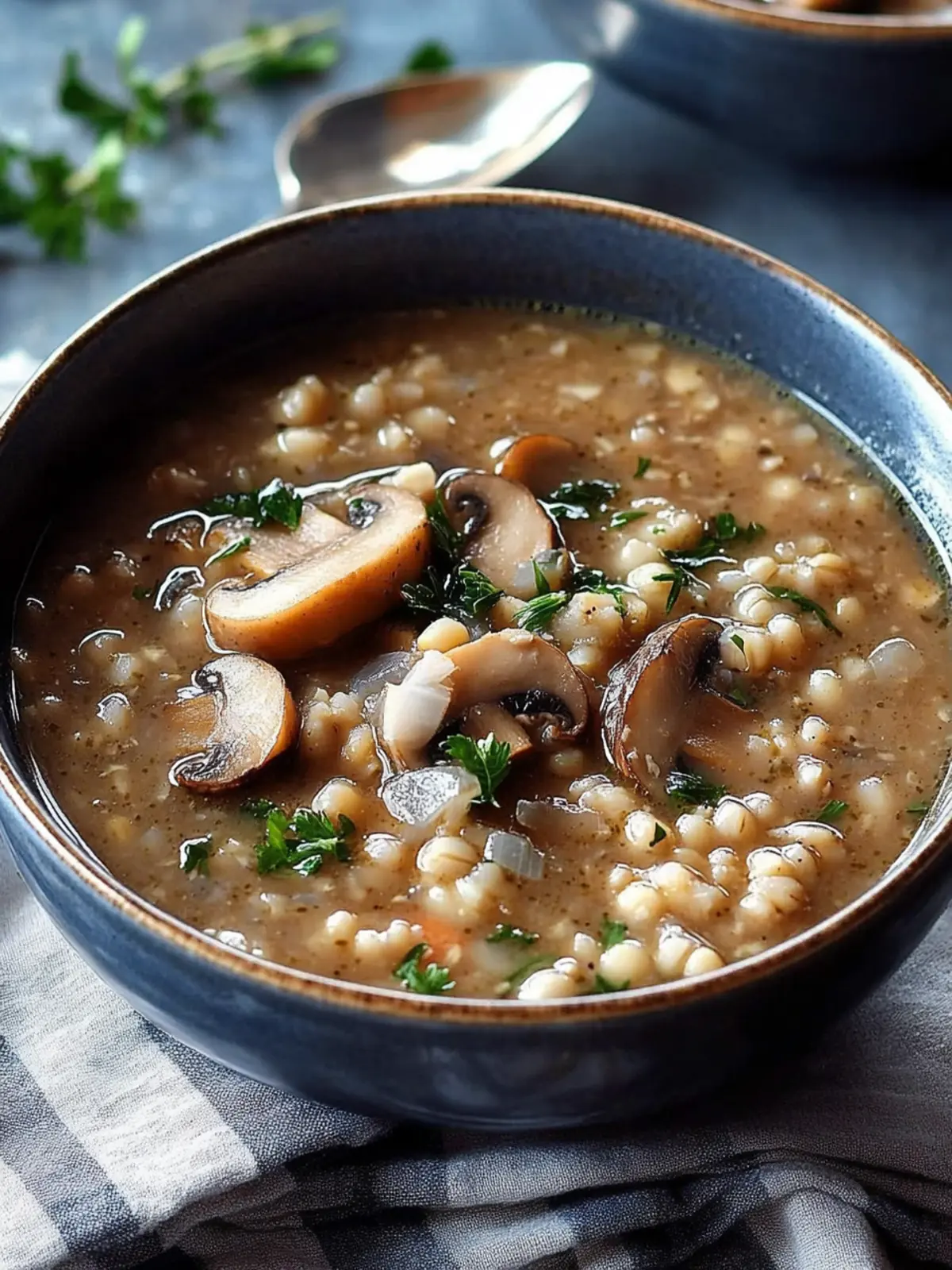 Deb’s Mushroom & Barley Soup