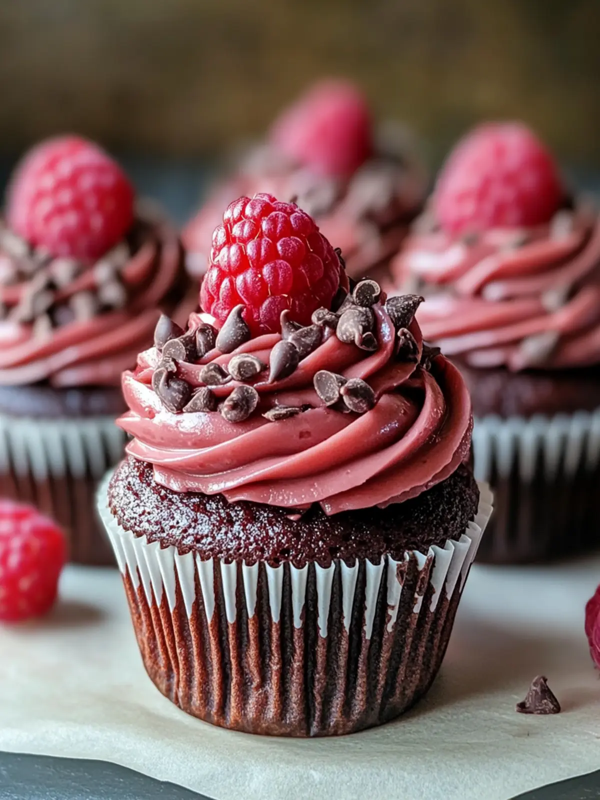 Raspberry Chocolate Lava Cupcakes