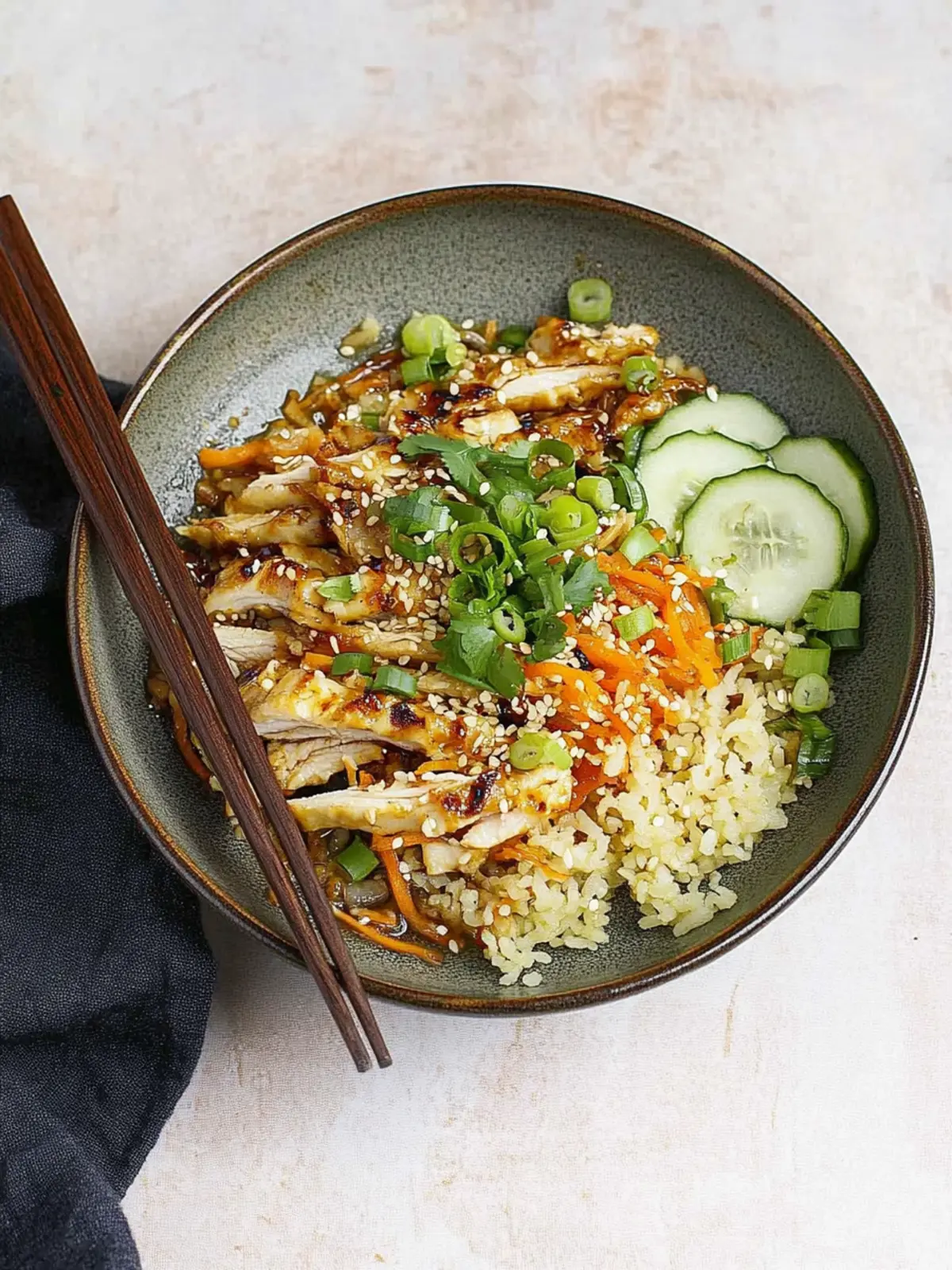 chicken egg roll in a bowl