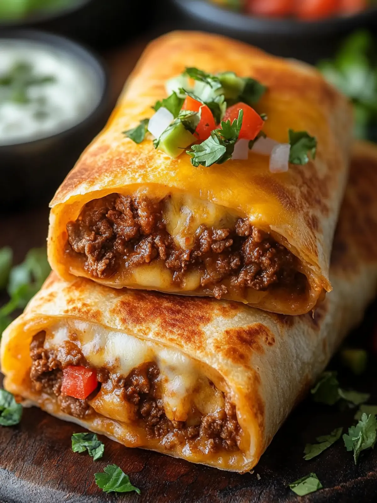 Beef and Cheese Chimichangas Recipe
