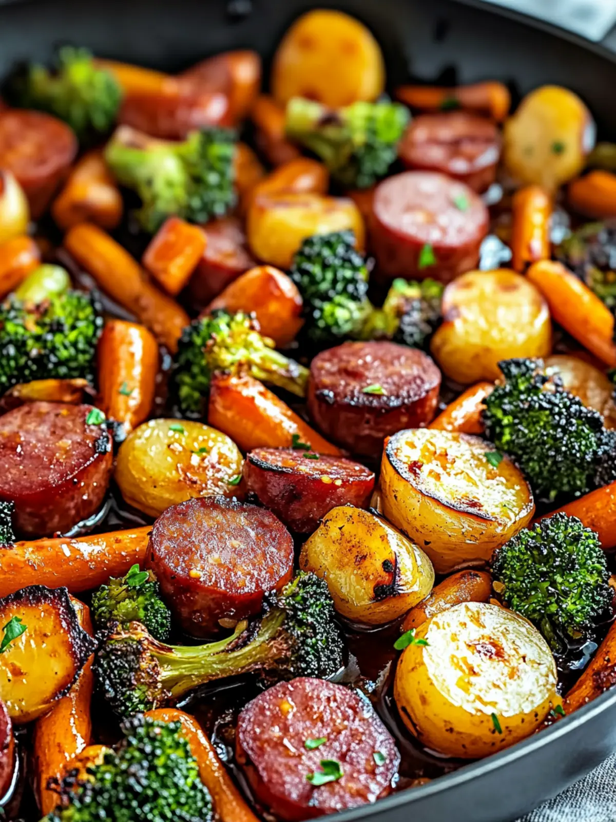 One-Pan Honey Garlic Kielbasa & Veggies
