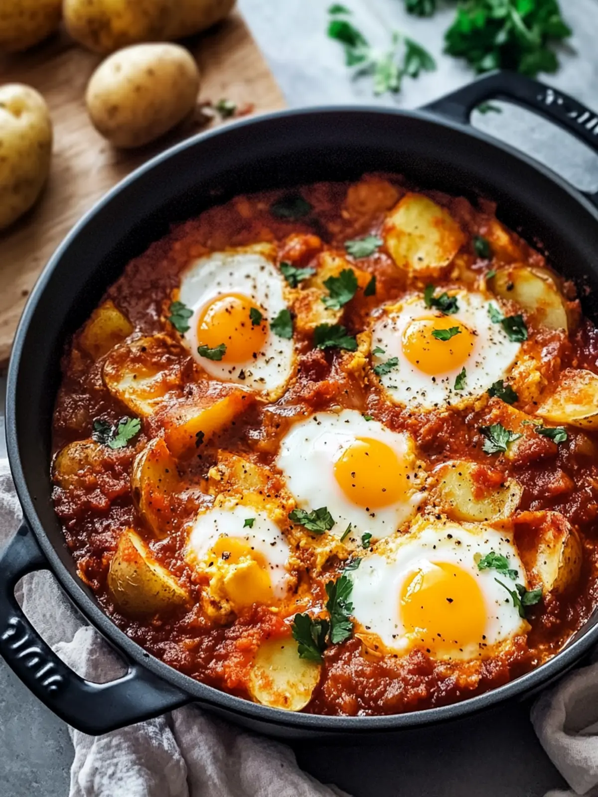 One-Pot Spicy Eggs and Potatoes