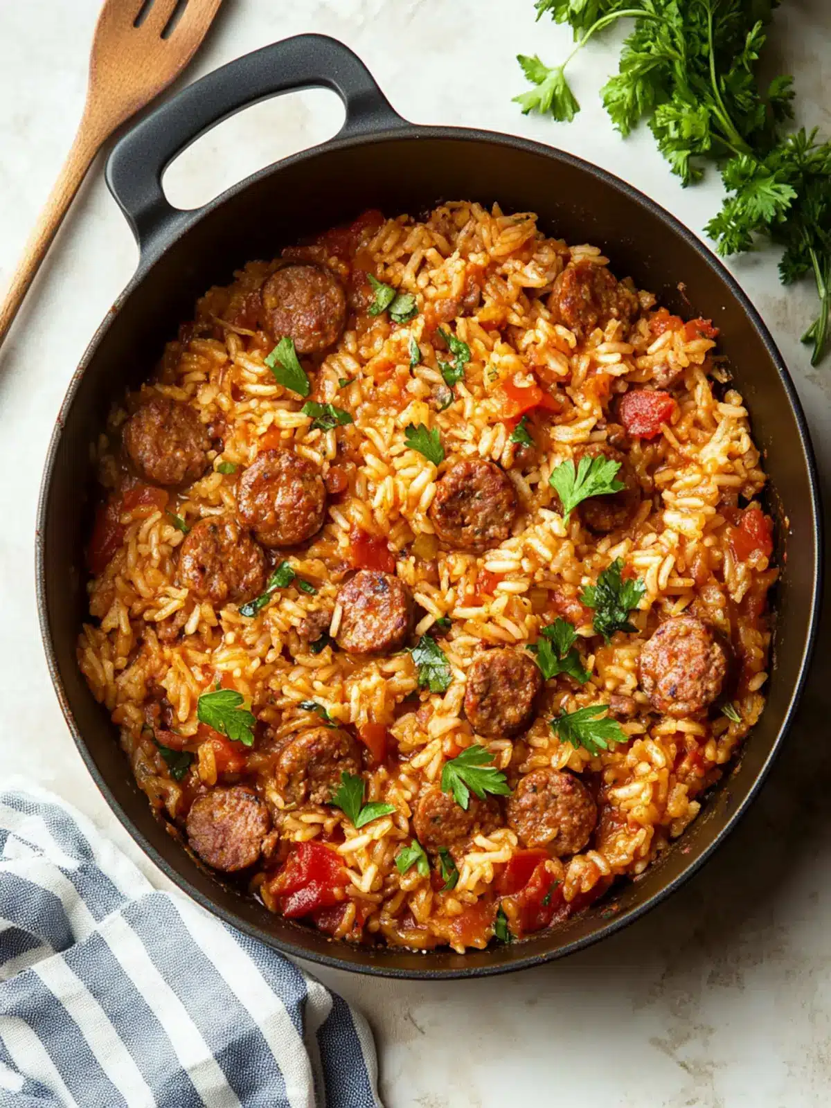 One Pot Italian Sausage and Rice