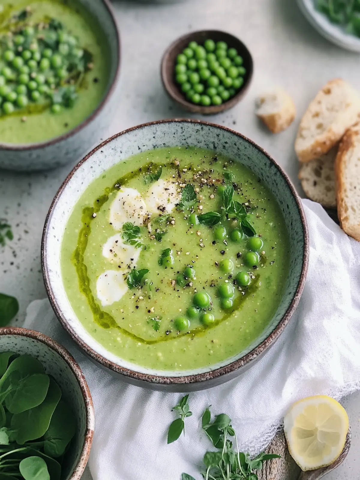 Creamy Fresh Pea Soup that Brightens Your Day 4 FRESH PEA SOUP