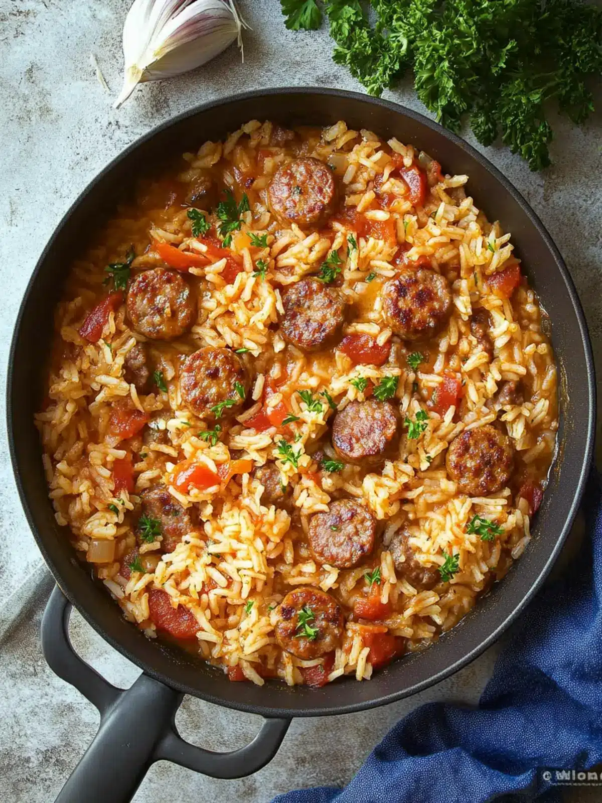 One Pot Italian Sausage and Rice