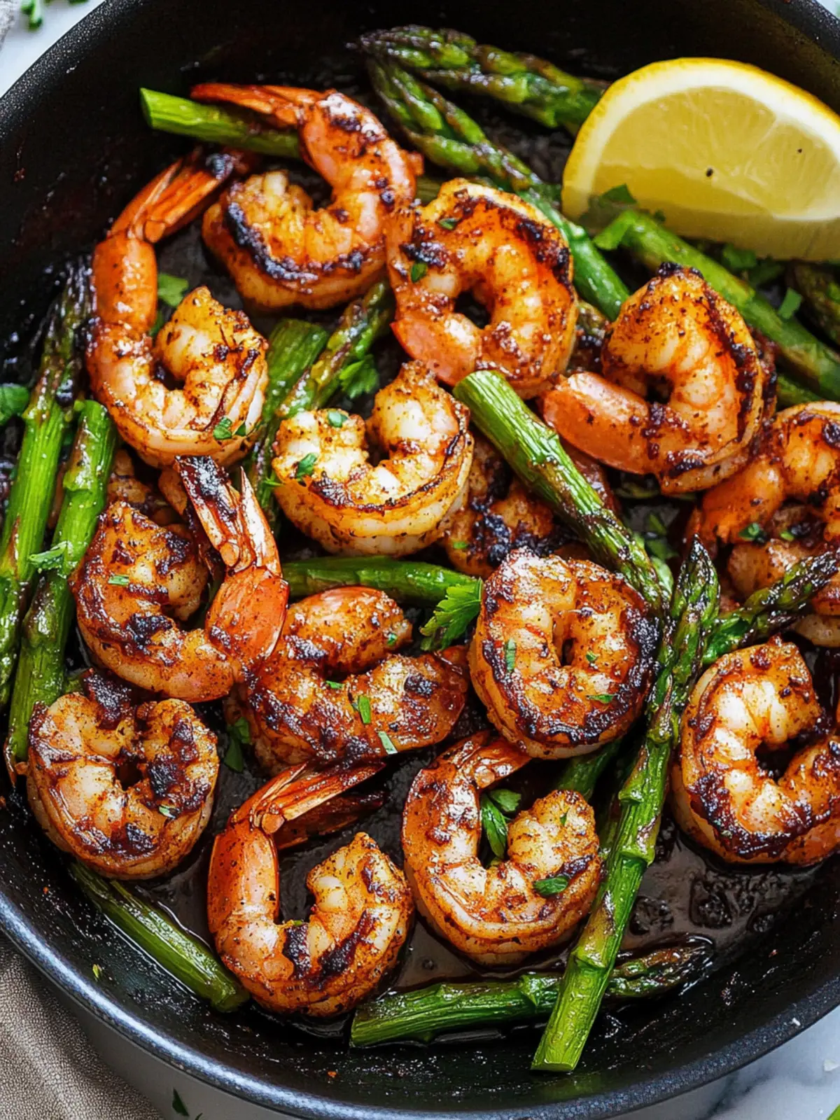 Blackened Shrimp and Asparagus Skillet (20 Minutes)