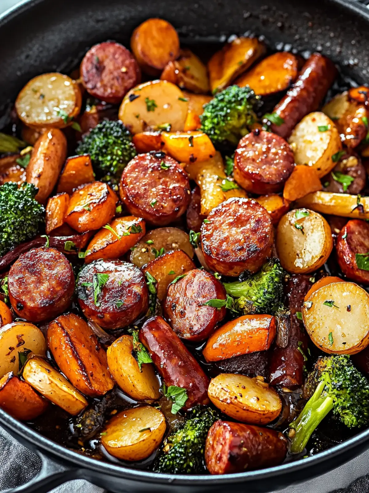 One-Pan Honey Garlic Kielbasa & Veggies