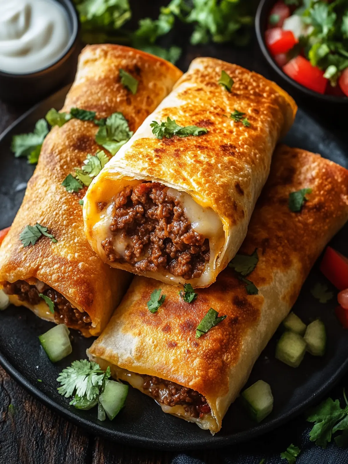 Beef and Cheese Chimichangas Recipe